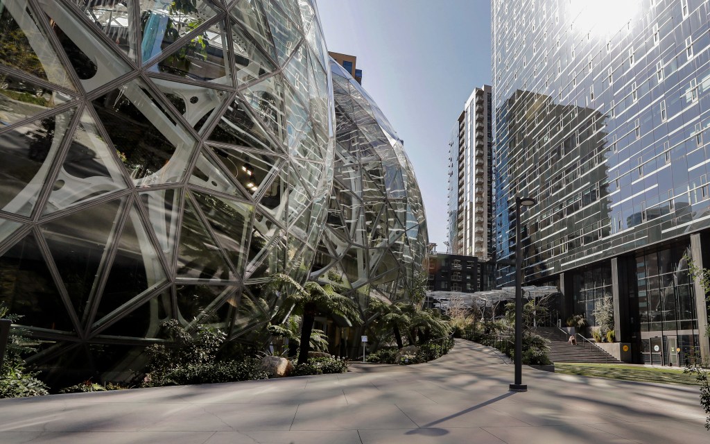 Amazon's campus outside the company's headquarters in Seattle